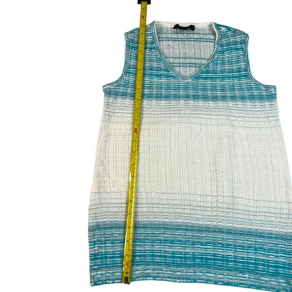 ST John Women's Knit Blue & White Wool Mix Sleeveless Top Size S - Picture 2 of 6